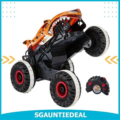 Hot Wheels Monster Trucks Hwmt Unstoppable Tiger Shark RC Vehicle Hobbies Toys Toys Games