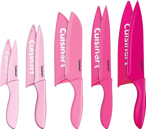 Amazon Cuisinart 10pc Ceramic Coated Color Knife Set Pink For