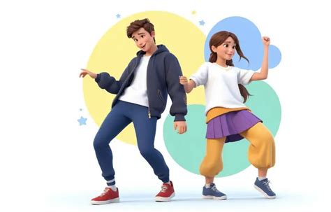 Hip Hop Dance Couple 3d Character Design Artwork Illustration