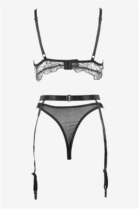 Σετ Εσωρούχων Lingerie Σετ Εσωρούχων Δαντελωτό με Μπανέλα
