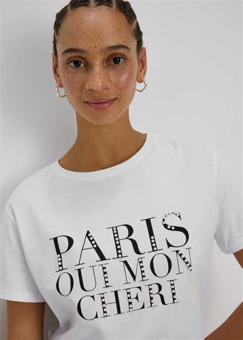 White Paris Slogan T Shirt Matalan