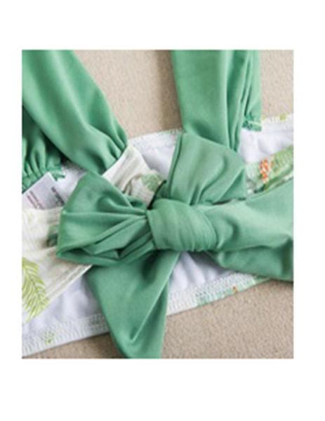 Bikini Dadati Estampado Verde Para Ni A