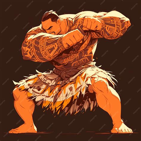 Premium Vector | A Tongan man is wrestling