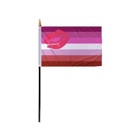 Promopatriot Small Lipstick Lesbian Pride Flag 4x6 Inch Stick Flag Sewn