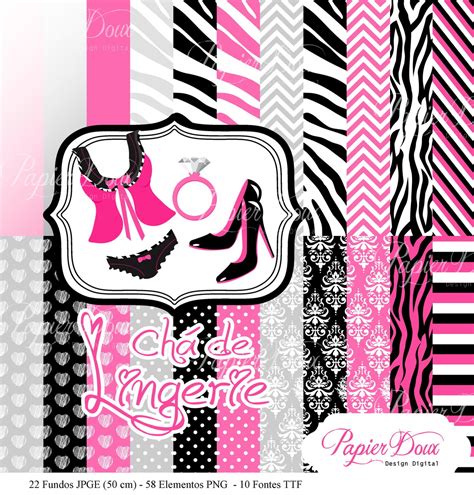 Kit Digital Chá de Lingerie Preto e Rosa Elo