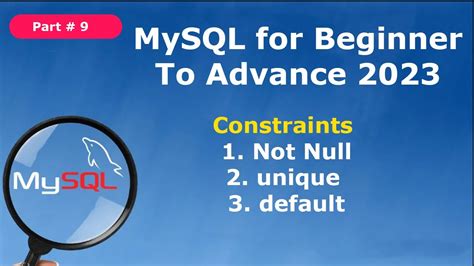 MySQL Constraints Not Null Unique Default MySQL For Beginner