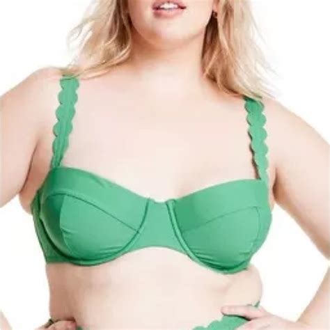 Rhode Swim Rhode Nwot Green Scalloped Edge Underwire Bikini Top Poshmark