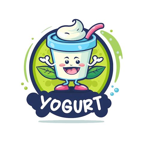 Premium Vector Fruit Yogurt On Cup Logo Cute Mascot Ice Cream Gelato