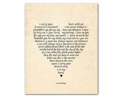 I Carry Your Heart With Me Ee Cummings Canvas Wall Art