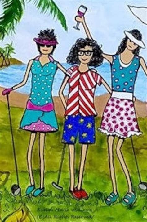 Women Golfers Note Cards Golf Lady Golfers 8 Cards Tropical Etsy