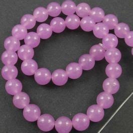 Uk Semi Precious And Gemstone Beads Malay Jade Dyed Orchid Mm Round