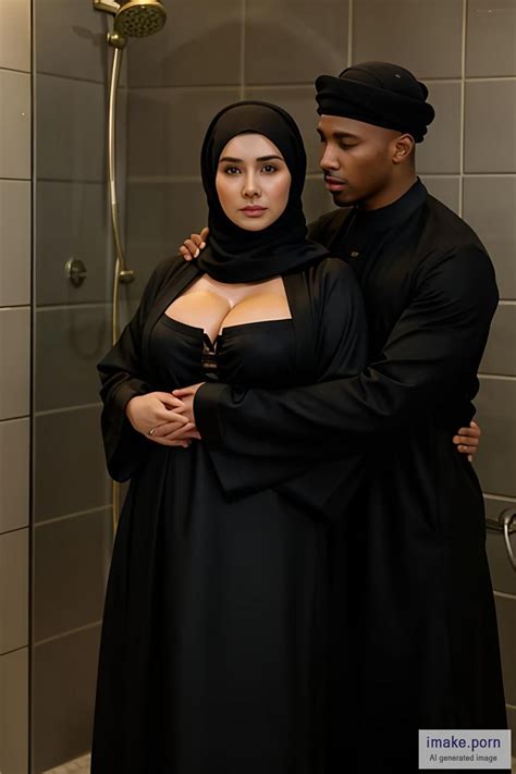 IMake Porn Busty Curvy Russian Brunette Wearing Hijab And Abaya Standing