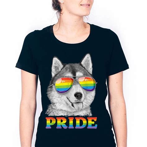 Siberian Husky Gay Pride Lgbt Rainbow Flag Sunglasses Lgbtq Shirt Kutee Boutique