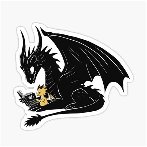 Fourth Wing Dragons Reading Together Cute Tairn And Andarna Sticker