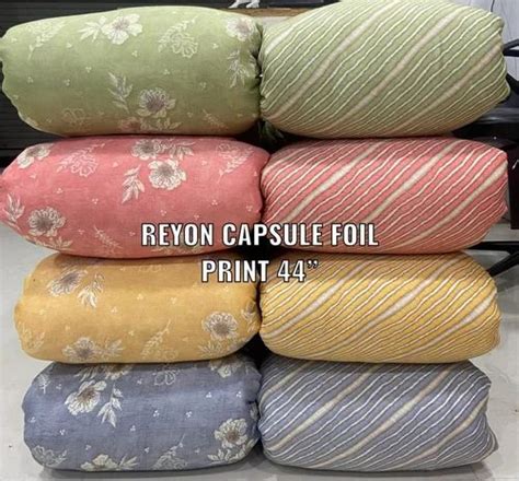 Rayon Capsule Foil Print Fabric 150 200 Width 44 At Rs 81 Meter In Surat