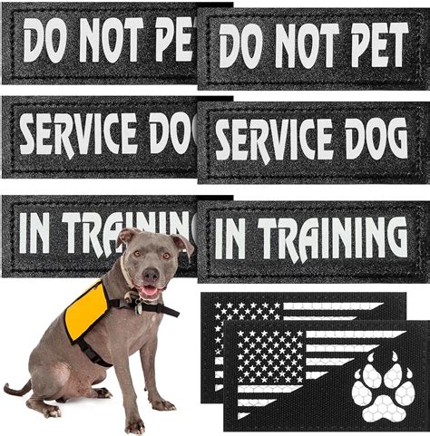 Amazon.com: 8 Pieces Service Dog Vest Patches Reflective Dog Patches in ...