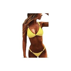 CheChury Costumi Da Bagno Donna Mare Bikini Due Pezzi Push Up Reggiseno Imbottito Sportivi