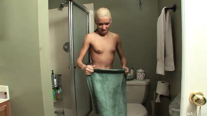 Tiny Tits Big Clit Blonde Shower Solo Kacey Jordan