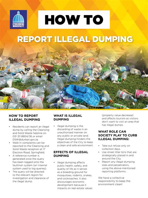 Ethekwini Municipality On Twitter Report Illegal Dumping