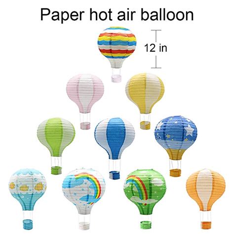 Hanging Hot Air Balloon Paper Lanterns Reusable Chinese Japanese Party Ball Lamps Decorations