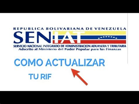 Como Actualizar tu RIF SENIAT Fácil y Rápido YouTube