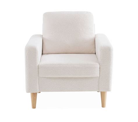 Fauteuil Bouclettes Blanc Cass Scandinave Bjorn Canap Place