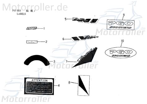 PGO Aufkleber Schaltgetriebe D R TR3 50 Mofa Sticker Dekor C1603040000