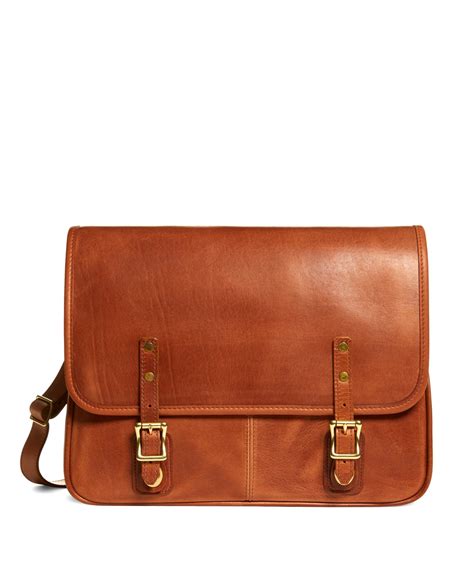 Lyst - Brooks brothers J.w. Hulme Leather Flap Messenger Bag in Brown for Men