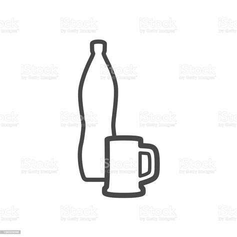 Vector Linear Icon With Beer Stock Illustration Download Image Now Alcohol Drink Badge