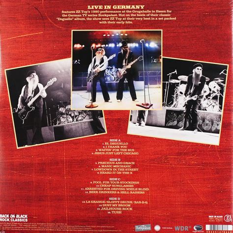 Виниловая пластинка ZZ TOP LIVE IN GERMANY 1980 2 LP 180 GR