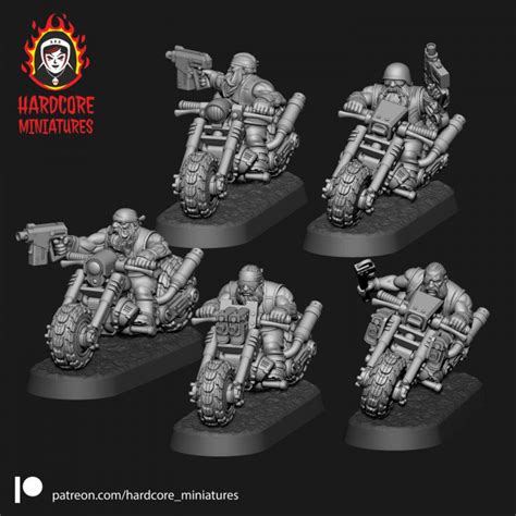 Space Dwarf Bikers Hardcore Miniatures Etsy