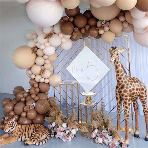 Brown Balloons Garland Arch Kit With Various Sizes Double Stuffed Nude