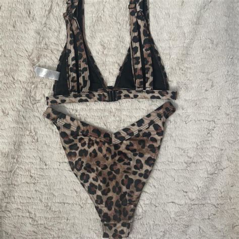 Cheetah Print Bikini Set From ASOS High Leg Depop