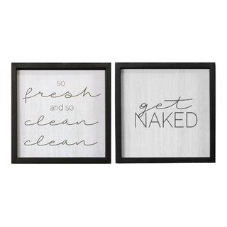 Stratton Home Decor Piece Get Naked Wall Art Set In White And Black Contemporary Prints