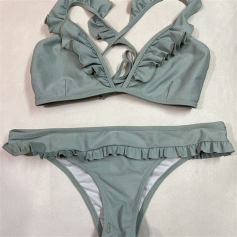 Conjunto Bikini Celeste Volados ARCaiDa