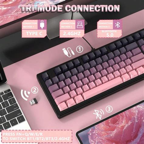 FREEWOLF Teclado de Jogo Mecânico FELICON X Shark TKL Hot Swappable Teclado Sem Fio Tri