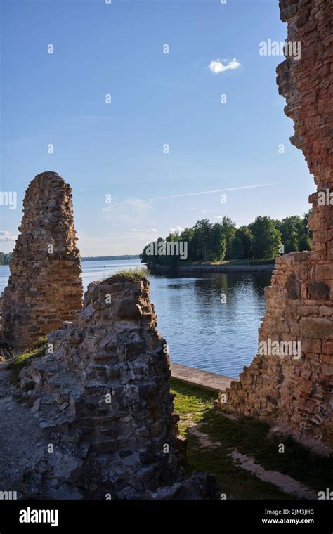 koknese medieval castle ruins koknese latvia stock photo alamy