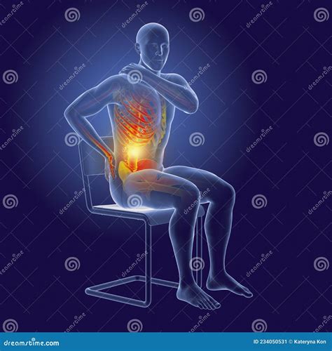 Human Spine Pain, Backache, Back Pain Stock Illustration - Illustration