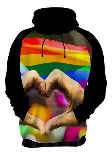 Blusa Frio Moletom Lgbt Arco Iris Gay Orgulho Moda Unissex Parcelamento Sem Juros