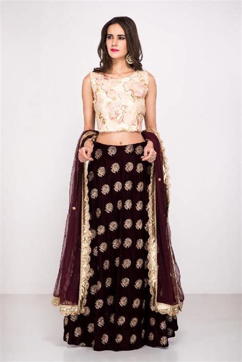 Ivory White Wine Ivory White Wine Lehenga Set By Wishing Wardrobe