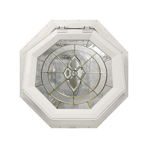 Cape May Decorative Venting Octagon Window with Brass Caming – Direct E