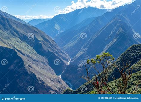 Landscape With Green Deep Valley Apurimac River Canyon Peruvian Andes