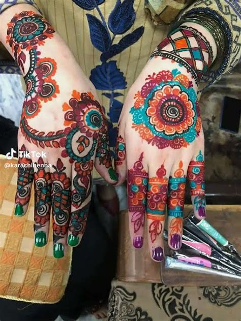 beautiful coloured Henna - YouTube
