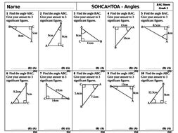 RAG Sheets - Trigonometry - SOHCAHTOA Angles | Teaching Resources