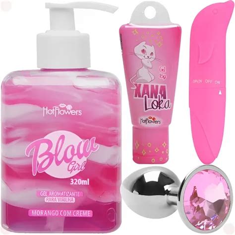 Kit Gel Blow Girl Golfinho Vibrador Plug Anal Xana Loka Frete Gr Tis