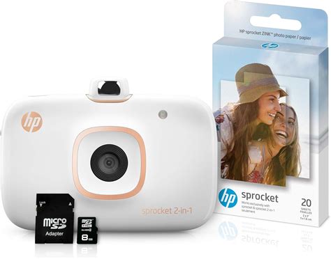 Hp Sprocket In Portable Photo Printer Instant Camera Bundle With