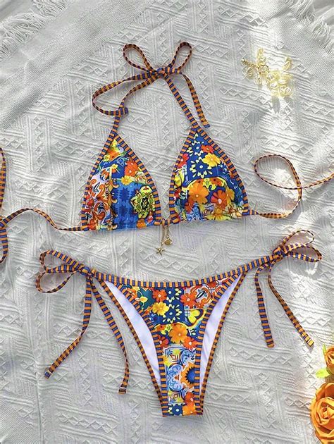 Pe As Conjunto Novo Estilo Bo Mio Conjunto De Mai Bikini Al As Tipo Espaguete E Decote