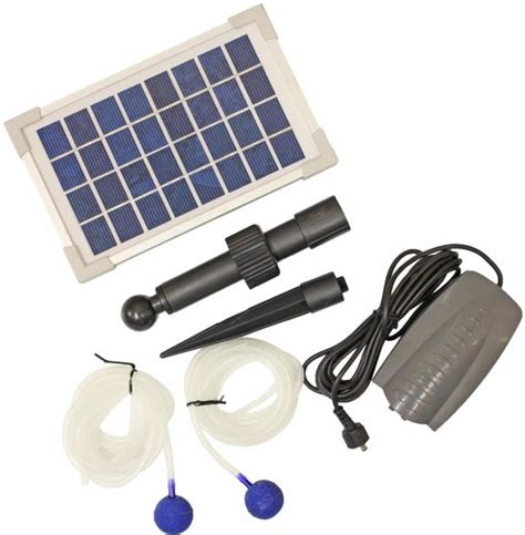 Woodside Solar Powered Oxygenator Pond Water Oxygen Pump Air Stone