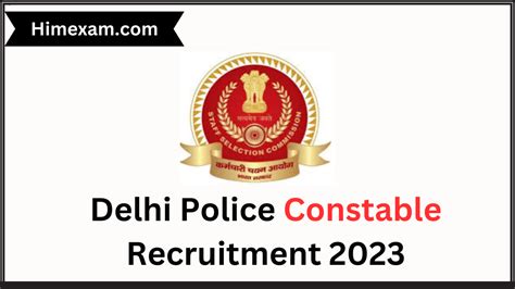 Delhi Police Constable Recruitment 2023 Notification And Apply Online For