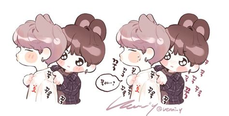 베니🐰🥕 On Twitter Bts Fanart Bts Chibi Fan Art